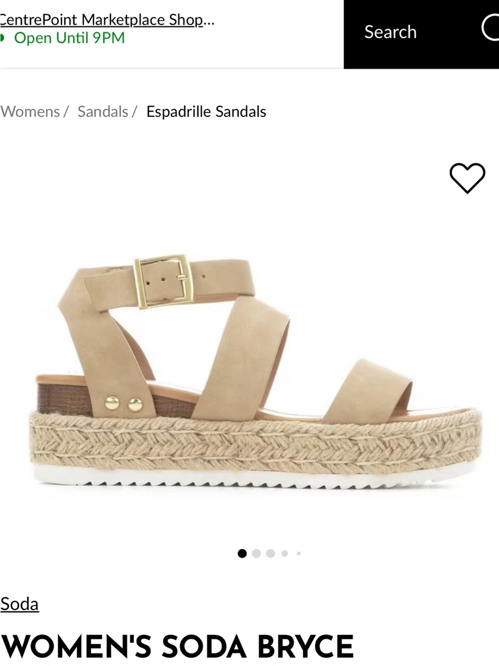 Soda Women's Bryce Espadrille Sandal in Tan with Gold Buckle
